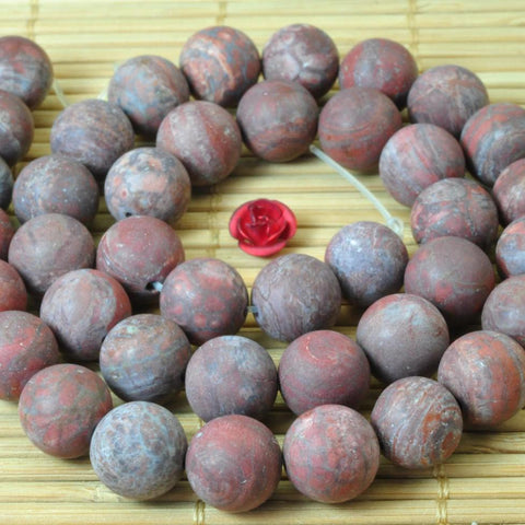 37 pcs of Pomergrabite  matte round beads in 10mm