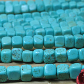 YesBeads Chinese Turquoise smooth cube loose beads wholesale gemstone jewelry 4mm