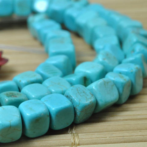 YesBeads Chinese Turquoise smooth cube loose beads wholesale gemstone jewelry 4mm