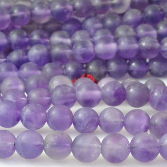 62 pcs of Natural Amethyst matte round beads in 6mm