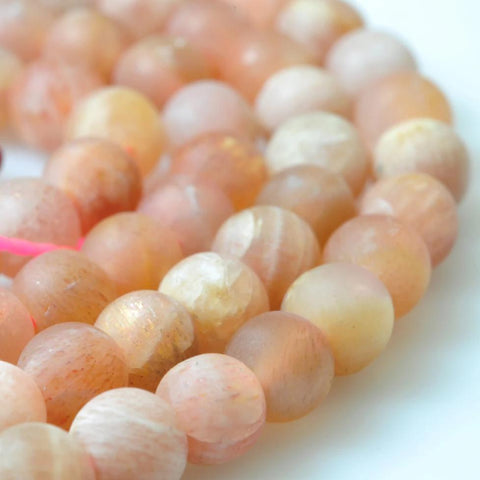 90 pcs of A Grade--Natural Sunstone matte round beads in 4mm