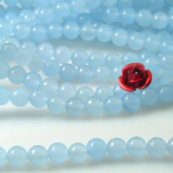 92 pcs of Natural  Blue Jade smooth round beads in 4mm