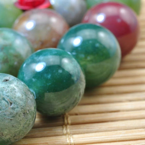 31 pcs of Natural India agate smooth round beads in 12mm