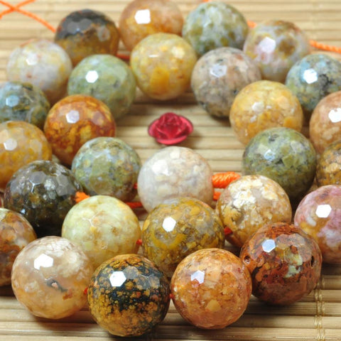31 pcs of Rainbow Agate faceted round beads in 12mm