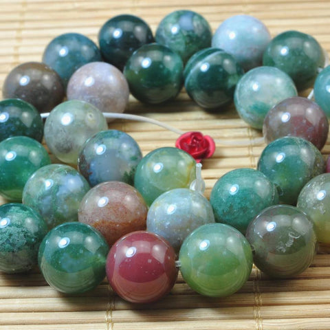 31 pcs of Natural India agate smooth round beads in 12mm