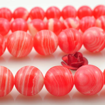 YesBeads Rhodonite Synthetic smooth round beads wholesale jewelry making 15"