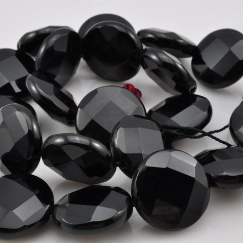Black Onyx faceted coin beads loose gemstone wholesale jewelry making bracelet necklace diy stuff
