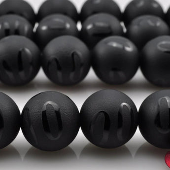 YesBeads Black Onyx double "0" matte round beads wholesale gemstone jewelry making 15"