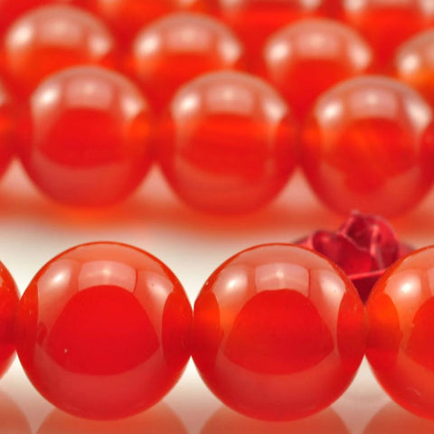 YesBeads Natural Carnelian smooth round beads red gemstone wholesale jewelry 4mm-12mm 15"