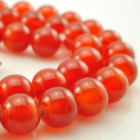 YesBeads Natural Carnelian smooth round beads red gemstone wholesale jewelry 4mm-12mm 15"