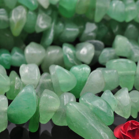 35 inches of  Natural  Aventurine smooth chips beads in 5-9mm