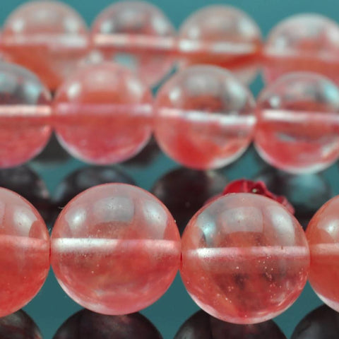 37 pcs of Natural Red Cherry quartz smooth round beads in 10mm