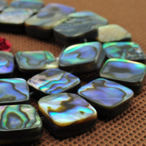 YesBeads natural Abalone flat square loose beads wholesale shell jewelry making gemstone design