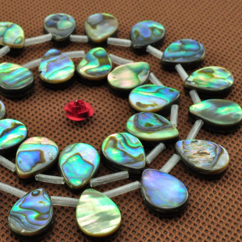 YesBeads Abalone both sides flat teardrop looe beads wholesale gemstone jewelry making