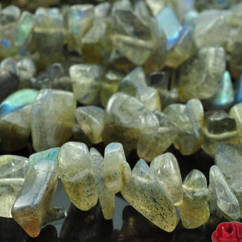 YesBeads 16 inches of  Natural Labradorite smooth chips beads in 4-12mm