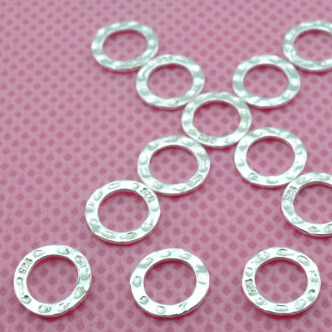20 pcs of Sterling silver carved close jump rings in 8mm
