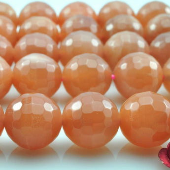 A  grade-39 pcs of Sunstone faceted round beads in 10mm