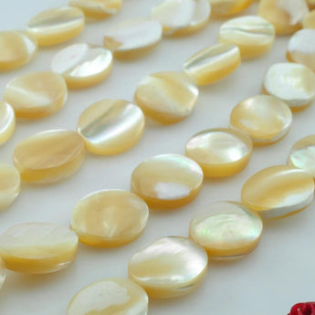 36 pcs of MOP smooth  flat oval beads in 8X10mm