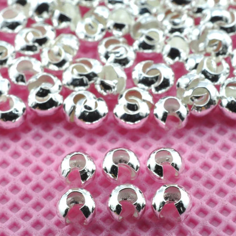 40 pcs of Sterling silver Crimp Bead Covers in 3mm