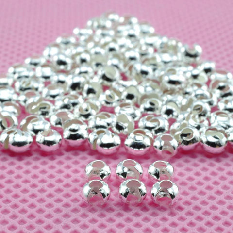 40 pcs of Sterling silver Crimp Bead Covers in 3mm