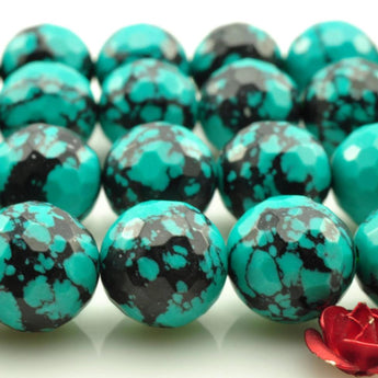 39 pcs of Chinese Turquoise faceted round beads in 10mm