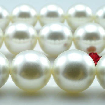 YesBeads Solid color Shell Pearl smooth round beads wholesale jewelry making 6mm -16mm 15"