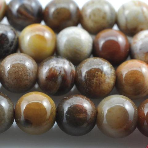 90 pcs of  Wood stone smooth round beads in 4mm