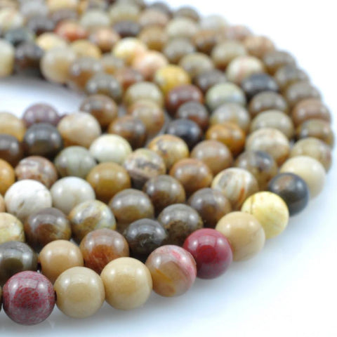 90 pcs of  Wood stone smooth round beads in 4mm