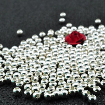 YesBeads 925 Sterling Silver round spacer beads smooth seam round spacers wholesale findings jewelry making