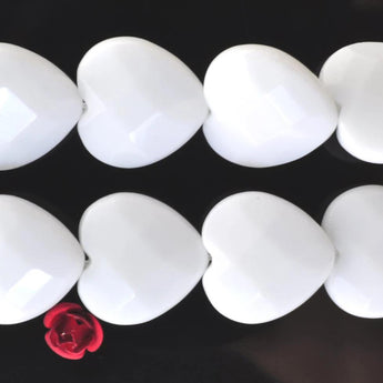 24 pcs of Ceramic faceted  heart beads in 16x16mm