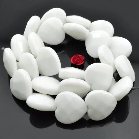 24 pcs of Ceramic faceted  heart beads in 16x16mm