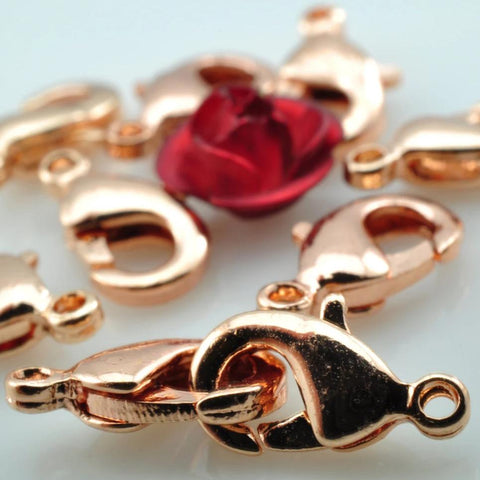 50 pcs of  Rose gold  lobster clasp in 5mm wideX 10mm length