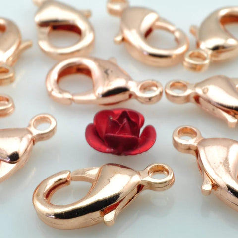 50 pcs of  Rose gold  lobster clasp in 8mm wideX 15mm length