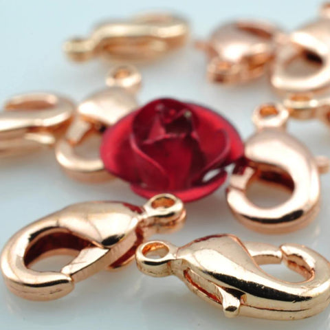 50 pcs of  Rose gold  lobster clasp in 5mm wideX 10mm length
