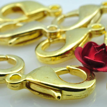 50 pcs of Gold plated brass lobster clasp in 8mm wideX 15mm length