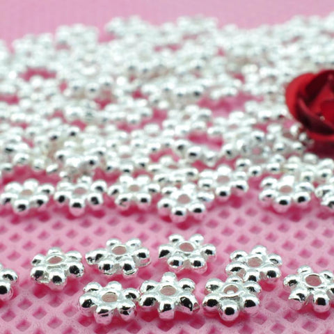 S925 Sterling silver Flower Star Spacer beads wholesale beads jewelry making stuff