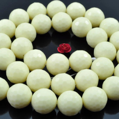 32 pcs of Chinese Turquoise faceted round beads in 12mm