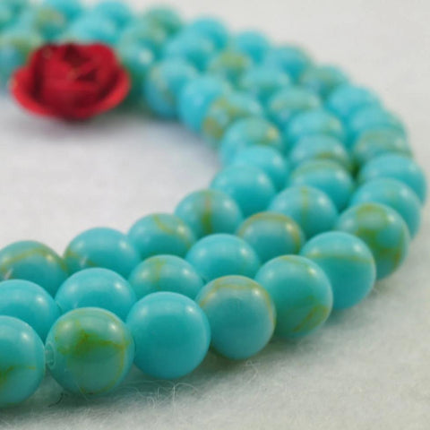 96 pcs of Chinese Turquoise smooth round beads in 4mm