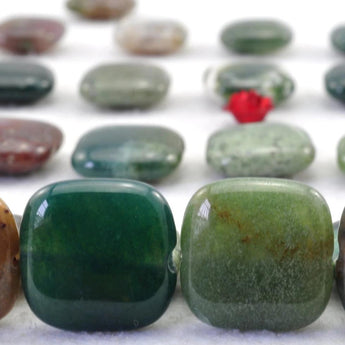 27 pcs of India Agate  smooth square beads in 14mm
