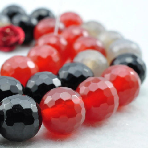 37 pcs of Rainbow Agate faceted round beads in 10mm