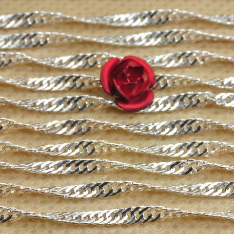 8 feet of Silver plated Cable Chain in 2mm wide X 2mm  diameter