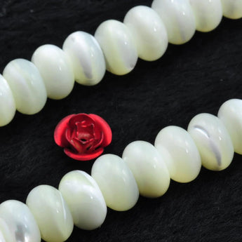 82 pcs of MOP smooth rondelle beads in 5X8mm
