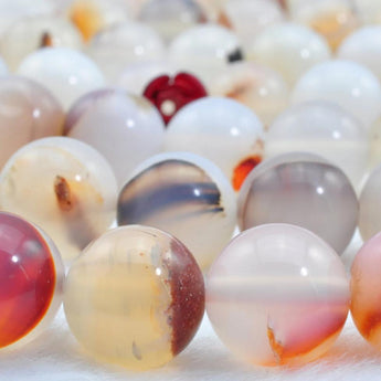 37 pcs of  Natural Agate smooth round beads in 10mm
