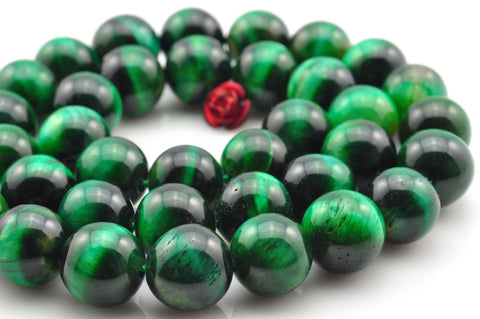 YesBeads Green Tiger Eye smooth round beads wholesale gemstone jewelry making 6mm-10mm 15"