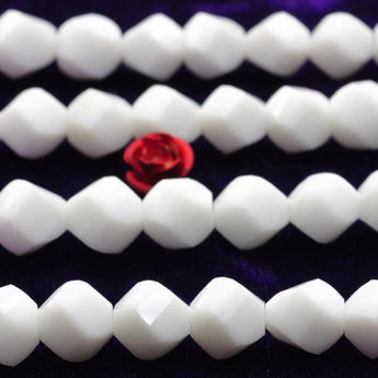 YesBeads 56 pcs of Ceramic faceted twist round beads in 7mm