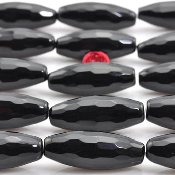 Black Onyx faceted rice beads wholesale loose gesmtones for jewelry making diy bracelet