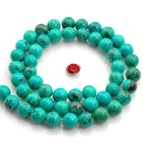 50 pcs of Chinese Turquoise smooth round beads in 8mm