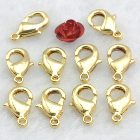 20 pcs of K Gold Plated plated clasp brass lobster clasp Connectors in 6mm wideX 12mm length