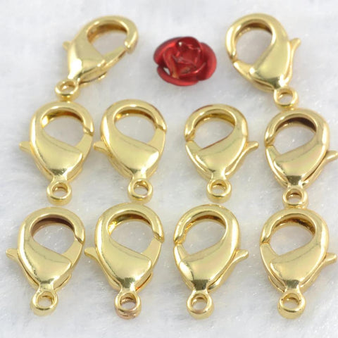 20 pcs of K Gold Plated plated clasp brass lobster clasp Connectors in 8mm wideX 15mm length