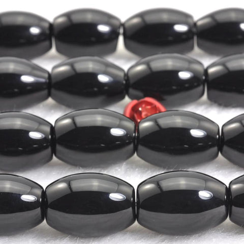 YesBeads 15 inches of Black Onyx smooth rice beads in 10x14mm